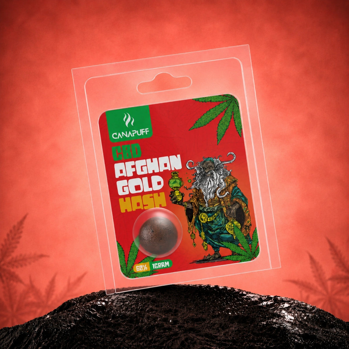 Canapuff CBD Afghan Gold hašiš, 1 gram, 60% CBD v blistri