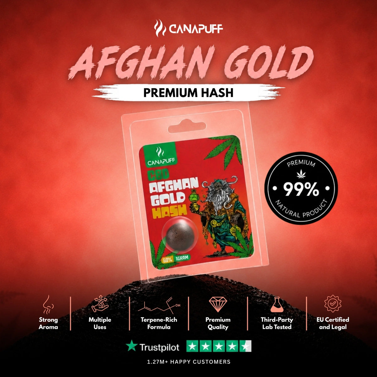CBD Hash Afghan Gold 60% – hašiš, foto 2