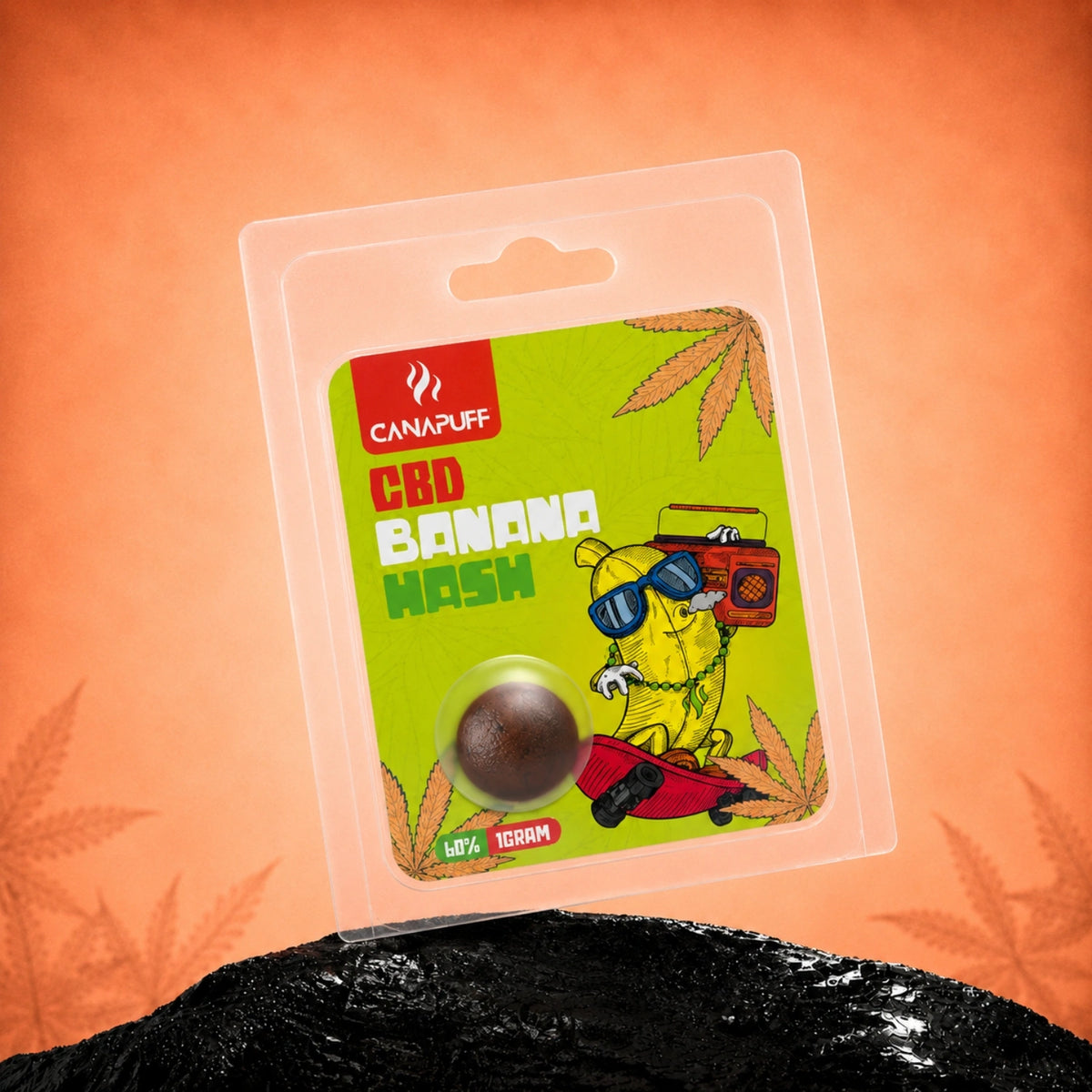 Canapuff CBD Banana Hash 60%, vrecko 1 gram