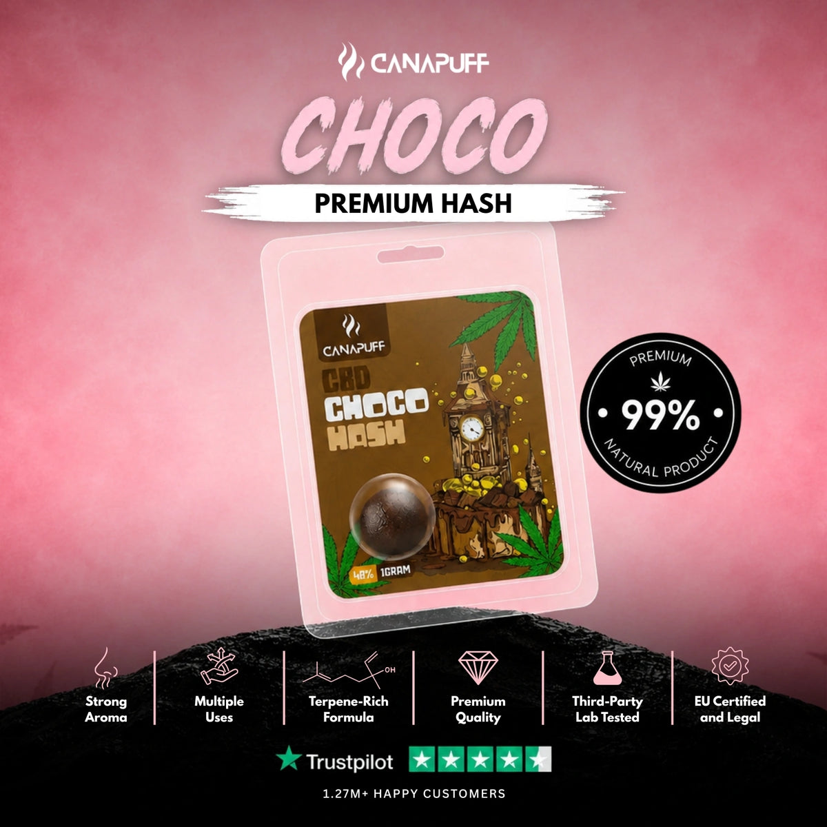 CBD Hash Choco 60% – hašiš, foto 2