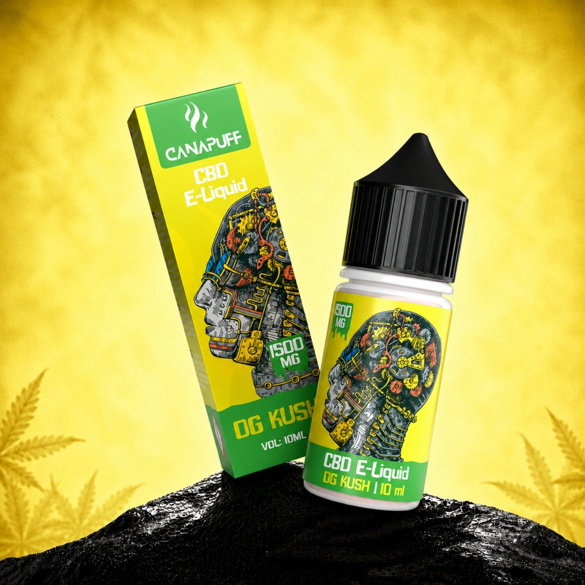 Canapuff CBD E-Liquid OG Kush 1500 mg, 10 ml vape fľaštička