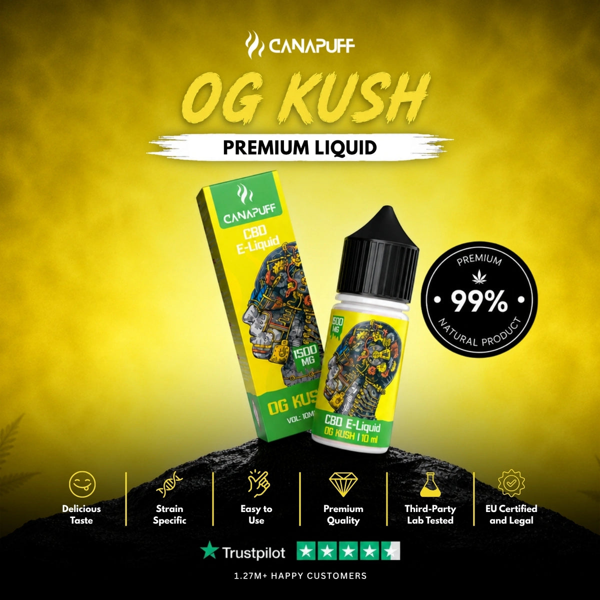 CBD Liquid OG Kush 1.500mg – fľaštička liquidu, foto 2
