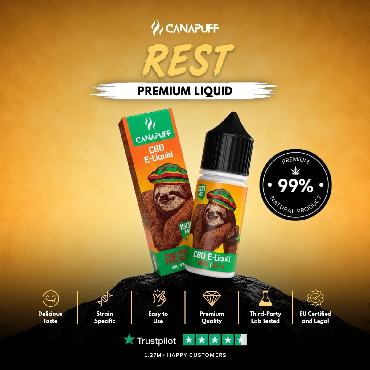 CBD Liquid Rest 1.500mg – fľaštička liquidu, foto 2