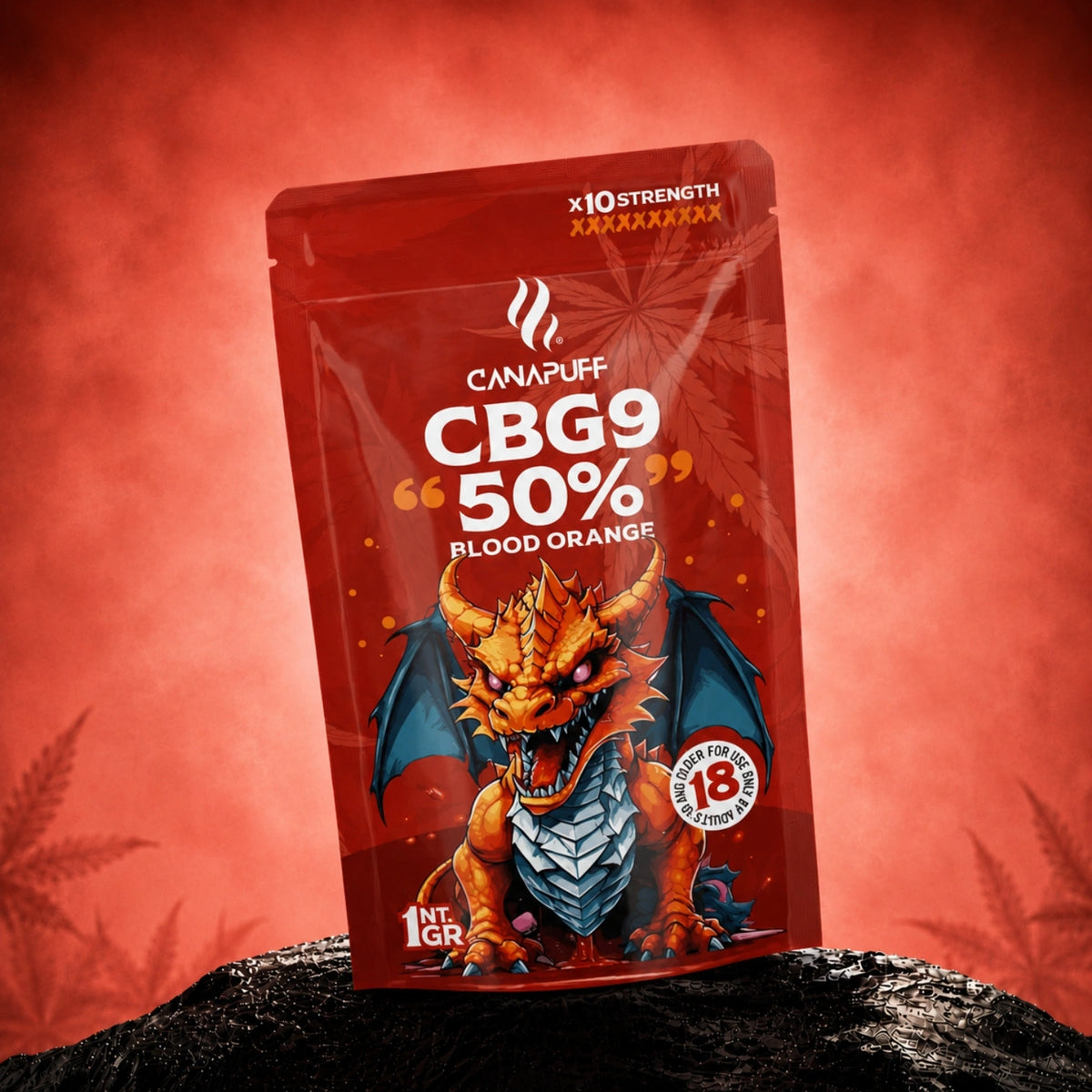 Canapuff CBG9 Kvety Blood Orange 50%, 1 g vrecko, sila x10