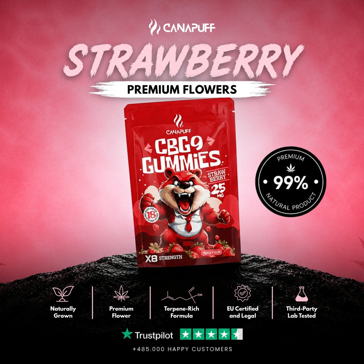 CBG9 Gumíky Strawberry – gumíky, foto 2