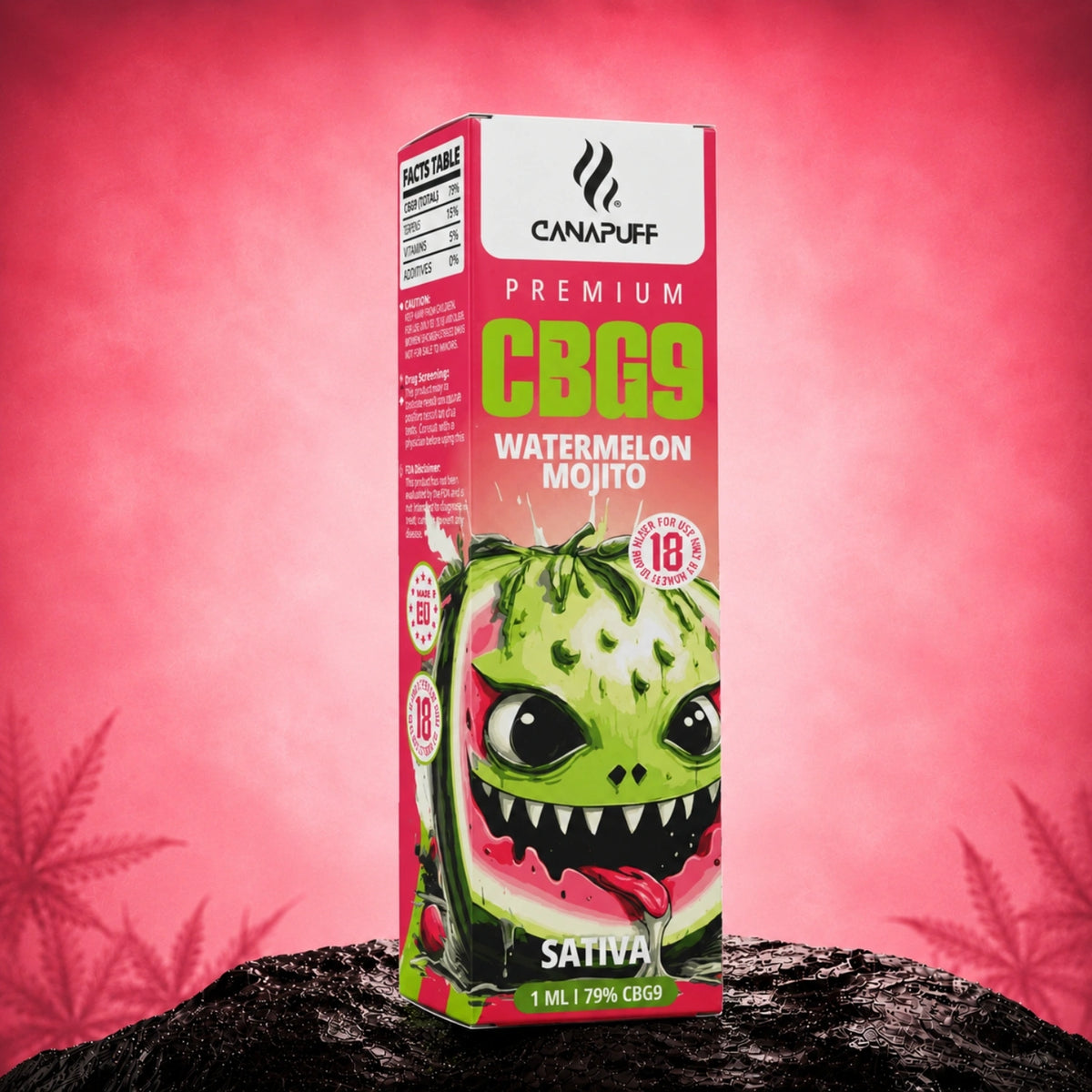 Canapuff CBG9 Watermelon Mojito vape liquid 1 ml kazeta