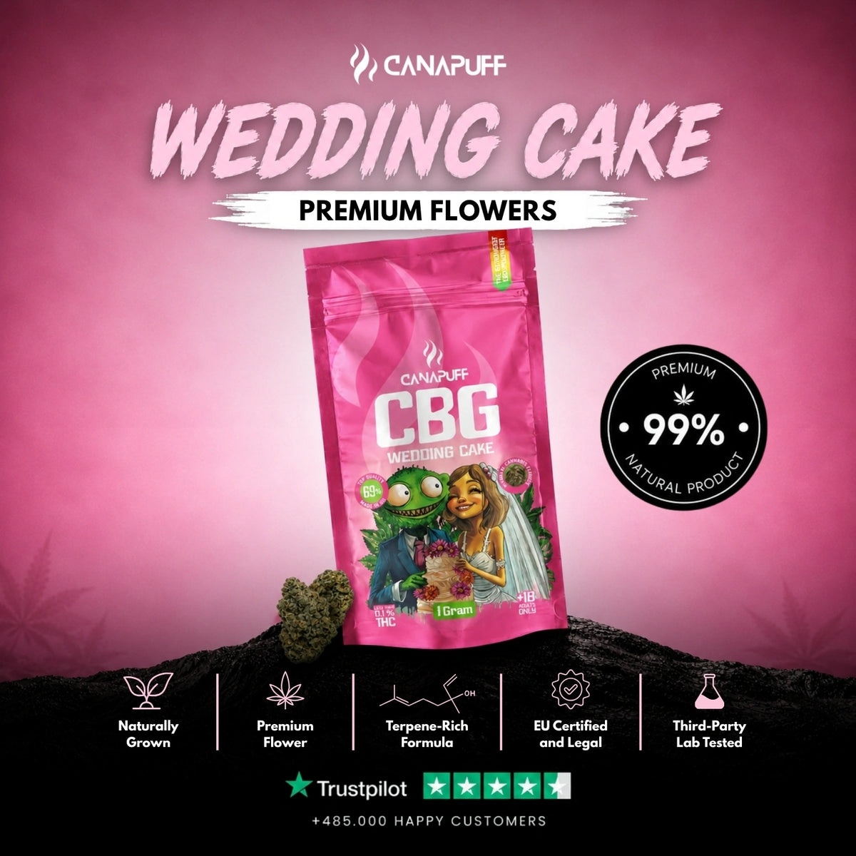 CBG Kvety Wedding Cake 69% – kvetové palice, foto 2