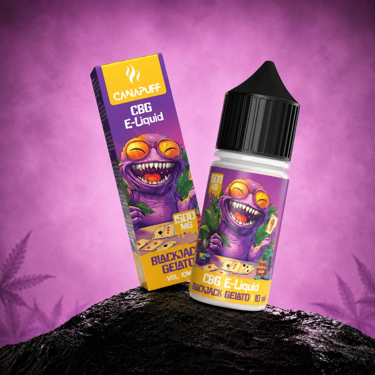 Canapuff CBG E-Liquid Blackjack Gelato 1500 mg, 10 ml vape fľaštička