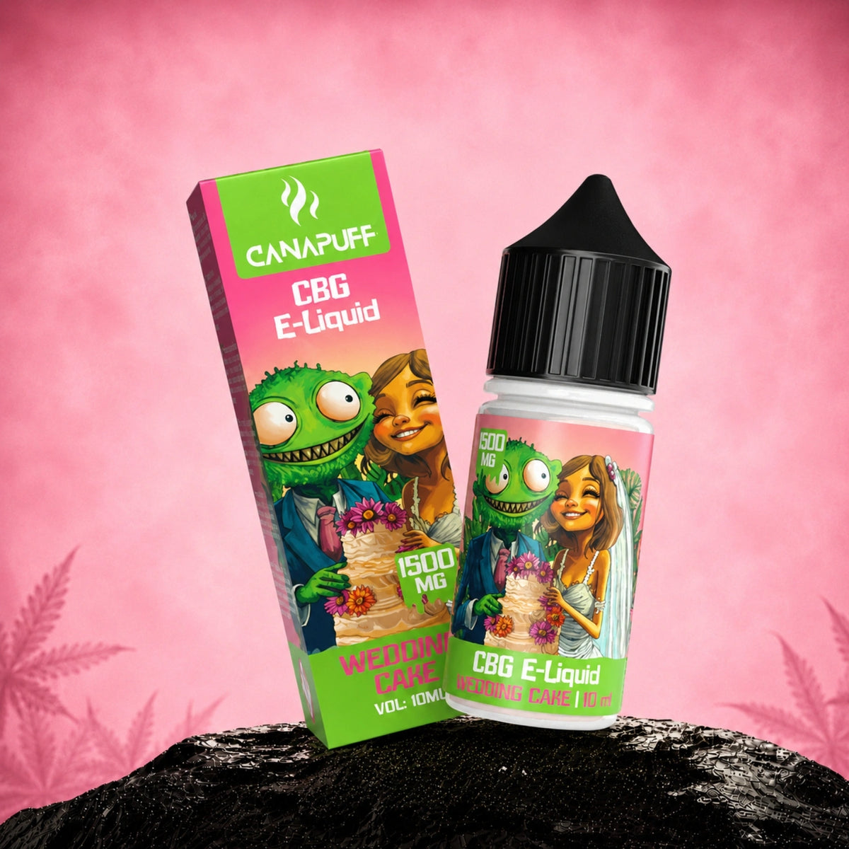Canapuff CBG E-Liquid Wedding Cake 1500mg 10ml fľaštička