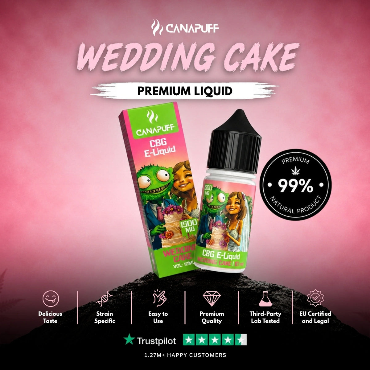 CBG Liquid Wedding Cake 1.500mg – fľaštička liquidu, foto 2