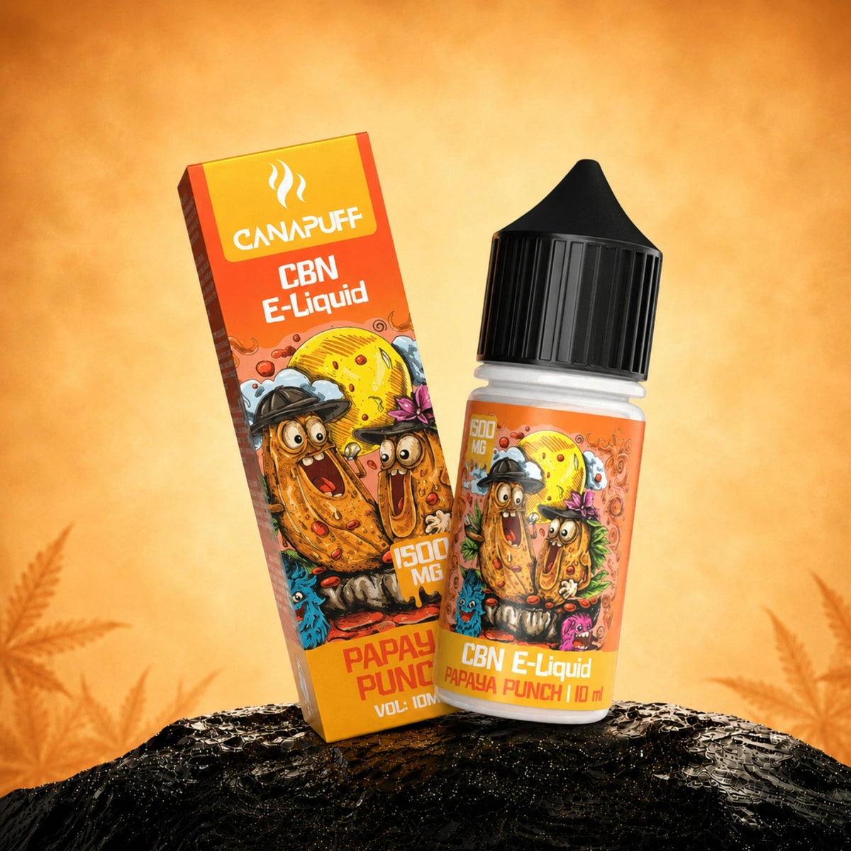 Canapuff CBN E-Liquid Papaya Punch 1500mg 10ml fľaštička