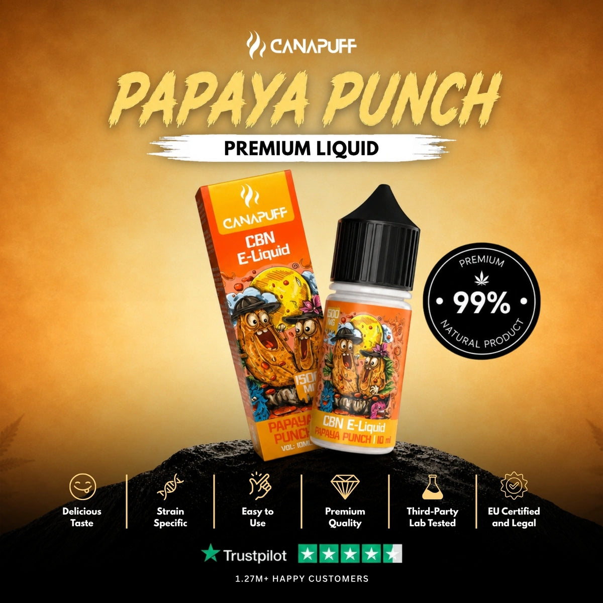 CBN Liquid Papaya Punch 1.500mg – fľaštička liquidu, foto 2