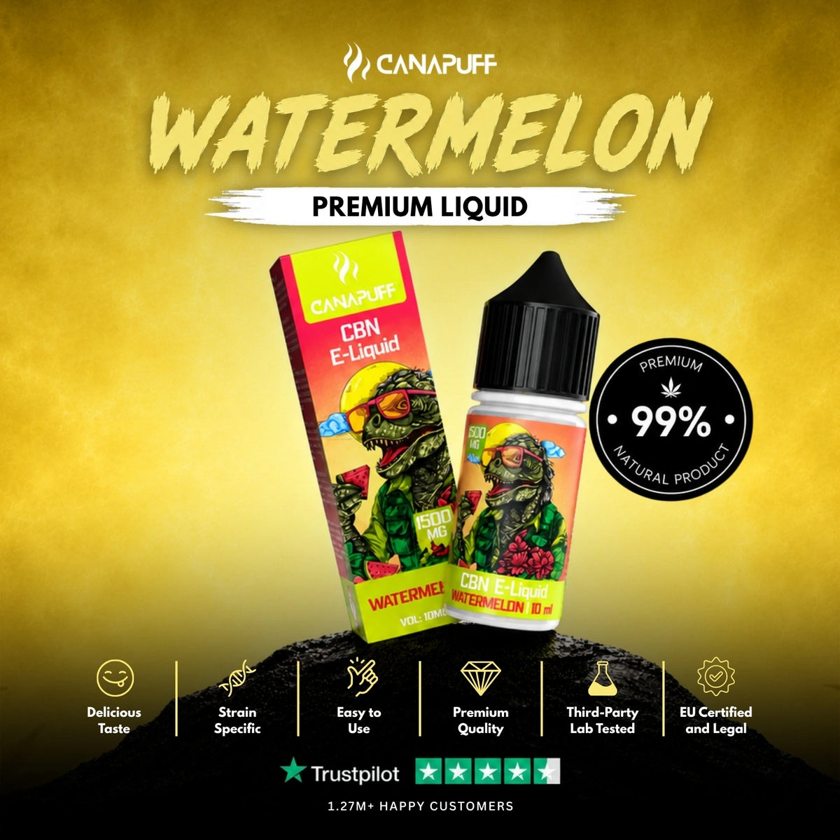 CBN Liquid Watermelon 1.500mg – fľaštička liquidu, foto 2