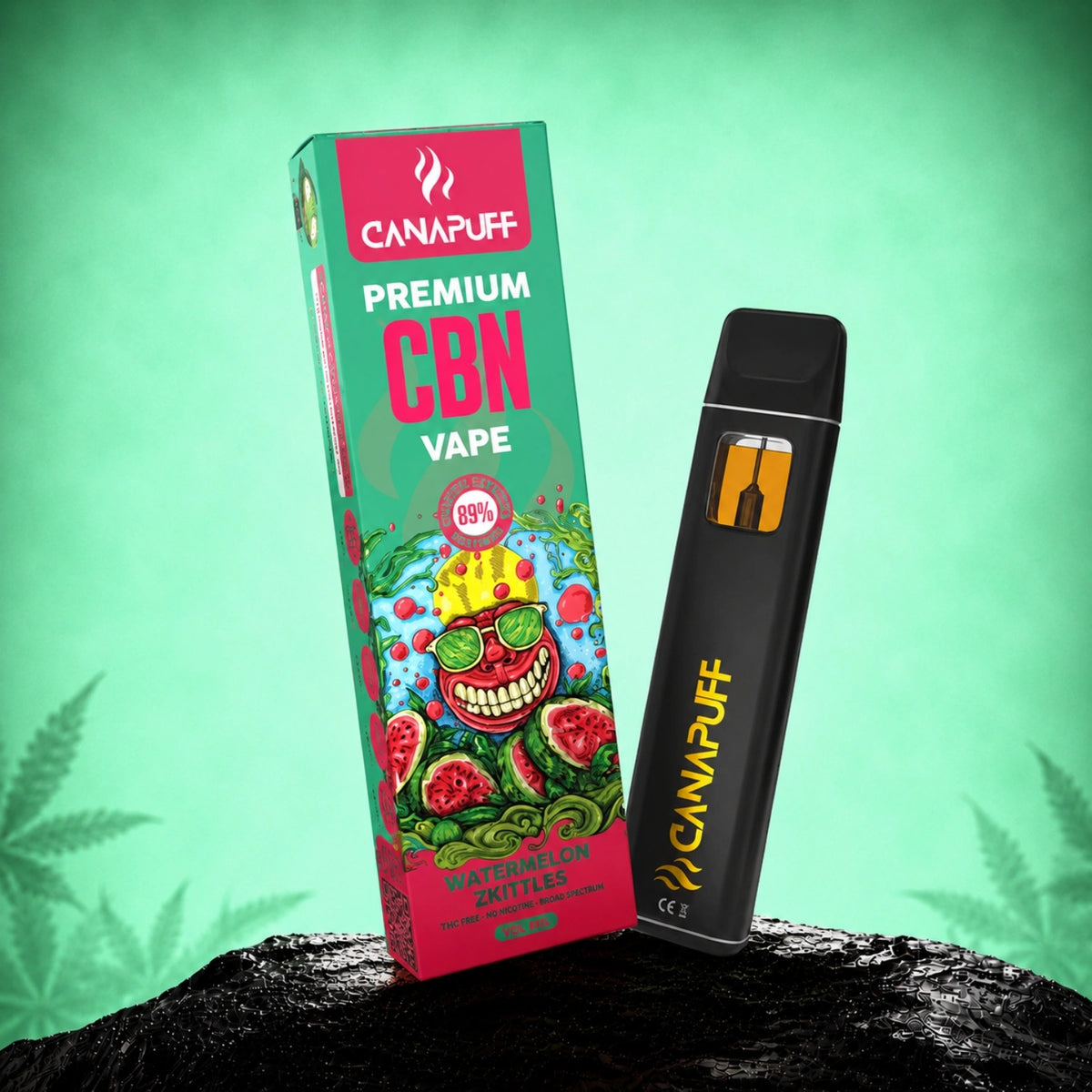 Canapuff CBN Vape Watermelon Zkittles 89% 1ml jednorazové pero