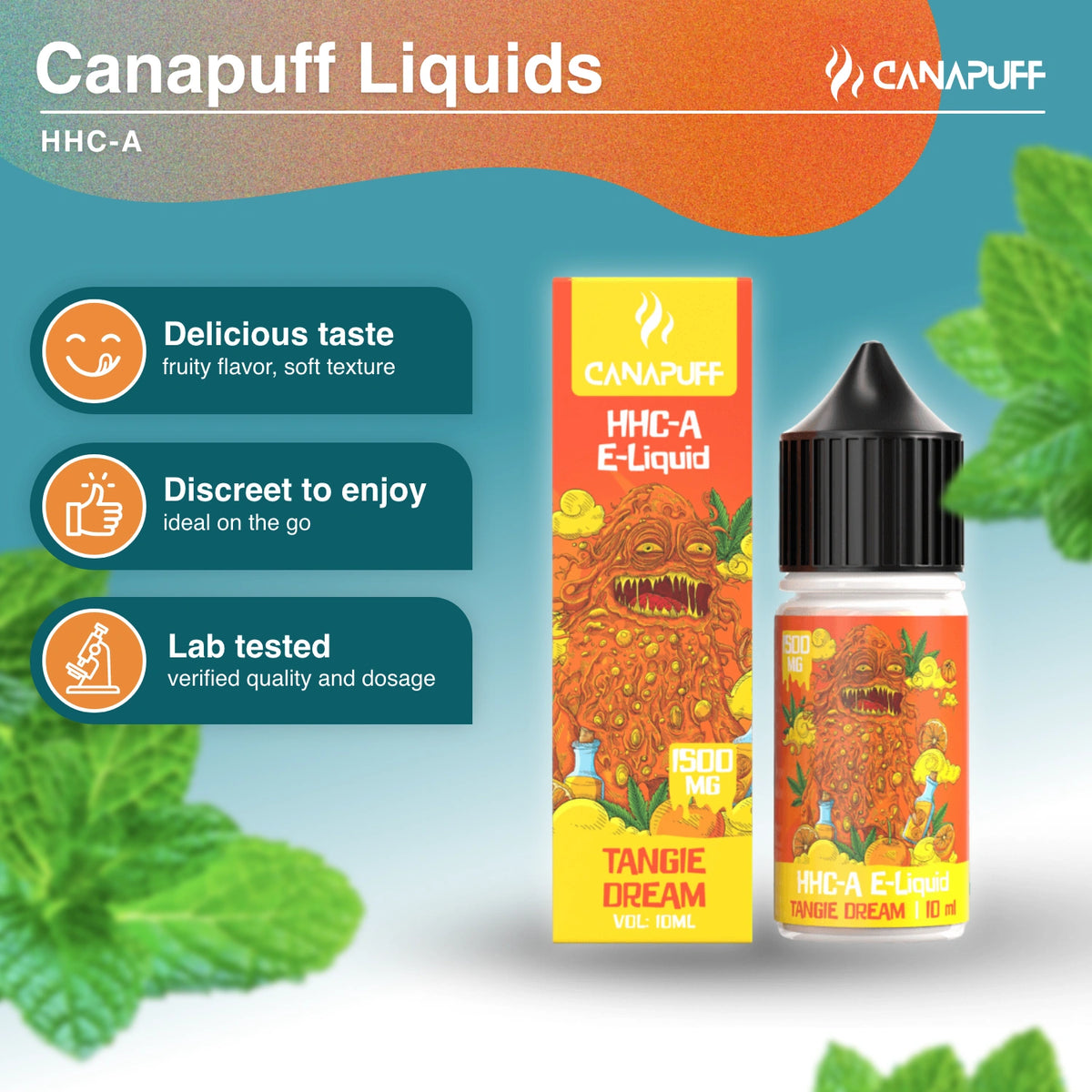 Canapuff HHC-A E-Liquid Tangie Dream 1500mg, 10ml fľaštička s krabičkou