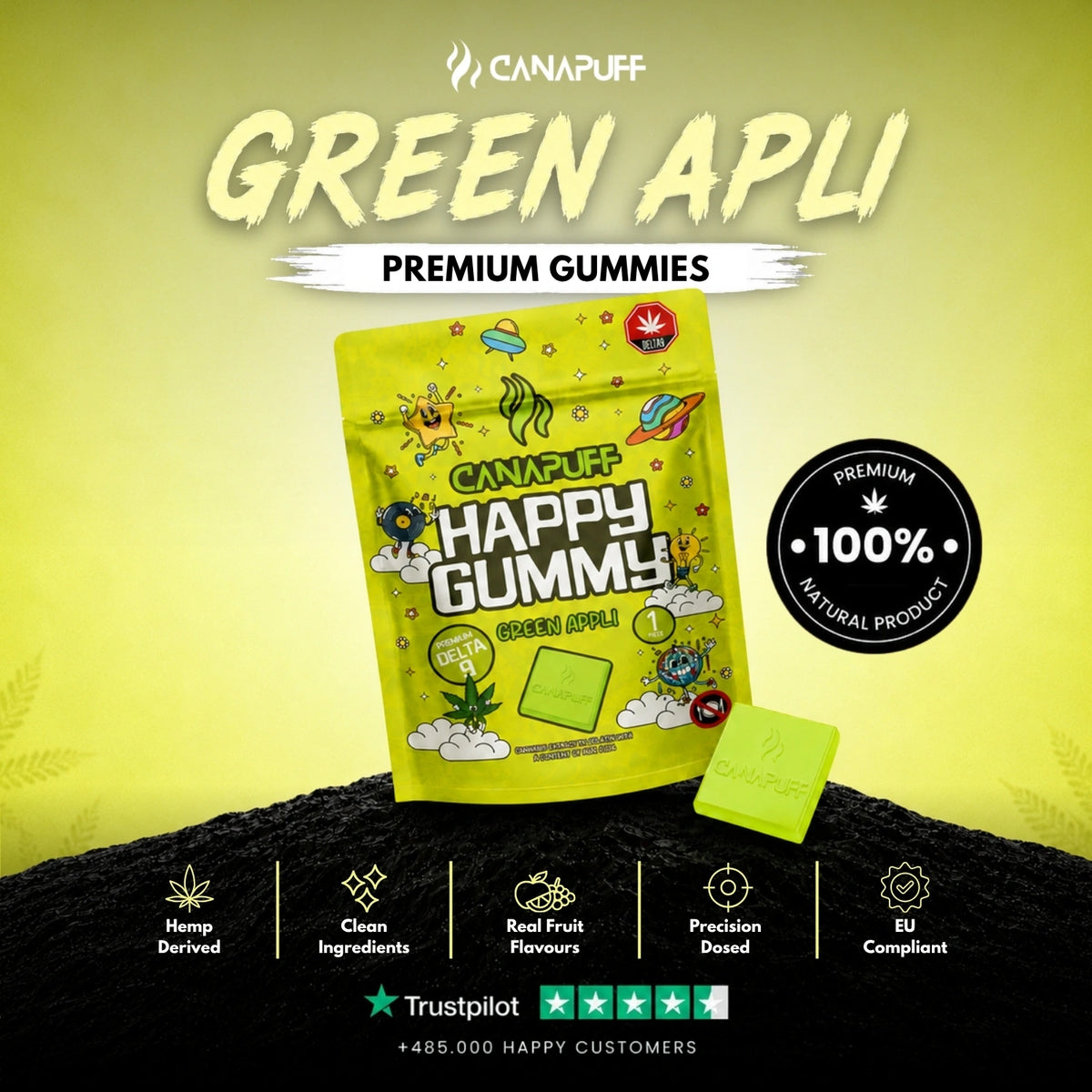Delta 9 Gummy Green Appli – gumíky, foto 2