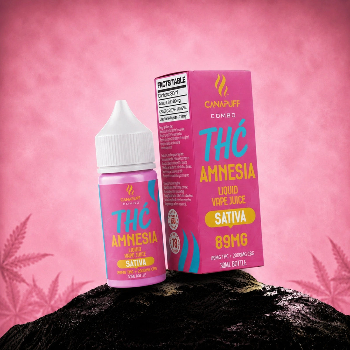 Canapuff Combo Amnesia Delta-9 liquid do vapu 89 mg THC, 30 ml fľaštička