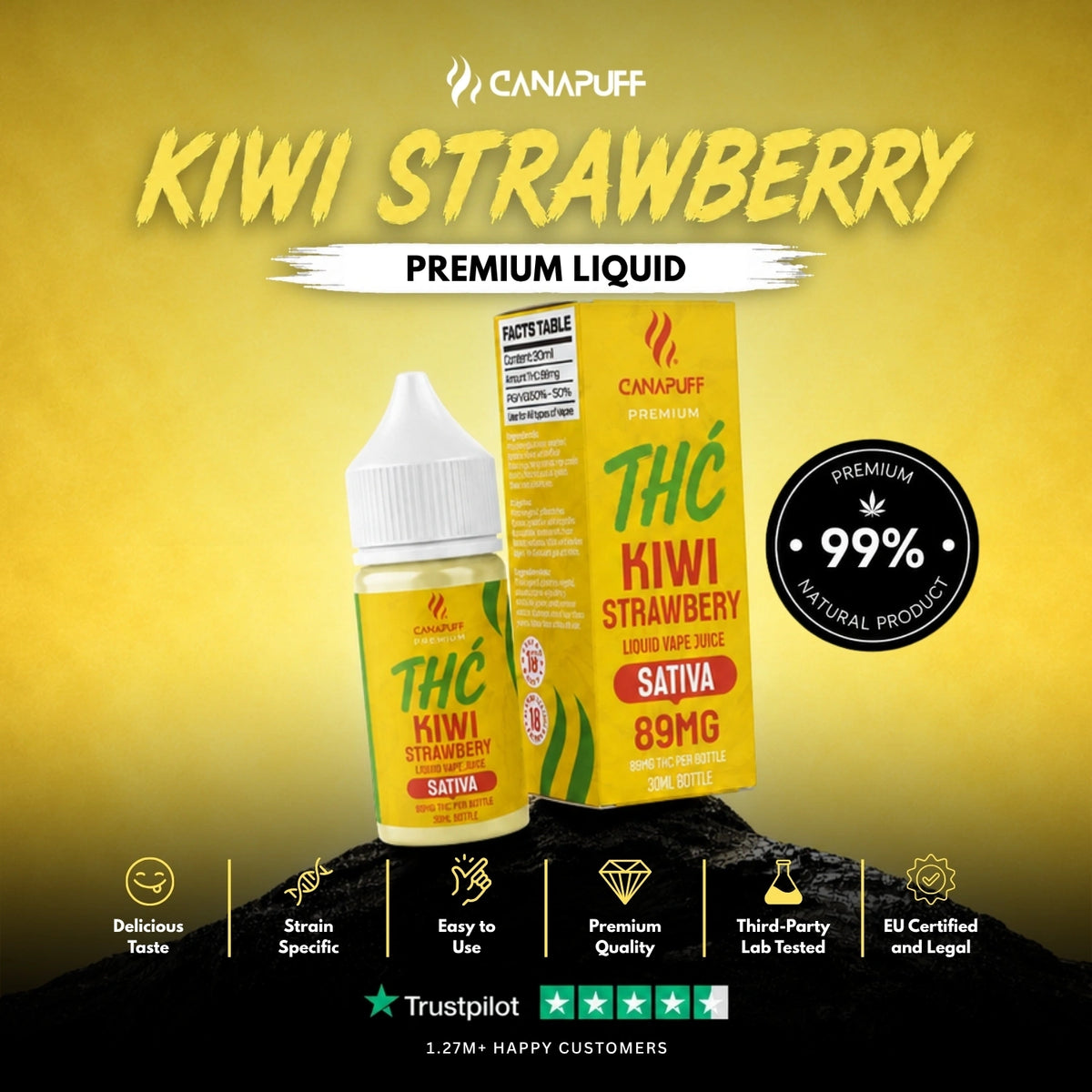 Delta 9 Liquid Kiwi Strawberry 30ml – fľaštička liquidu, foto 2