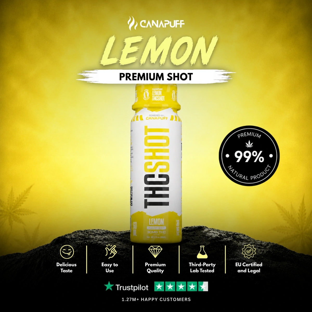 Delta 9 Shot Lemon 60ml – fľaša s nápojom, foto 2