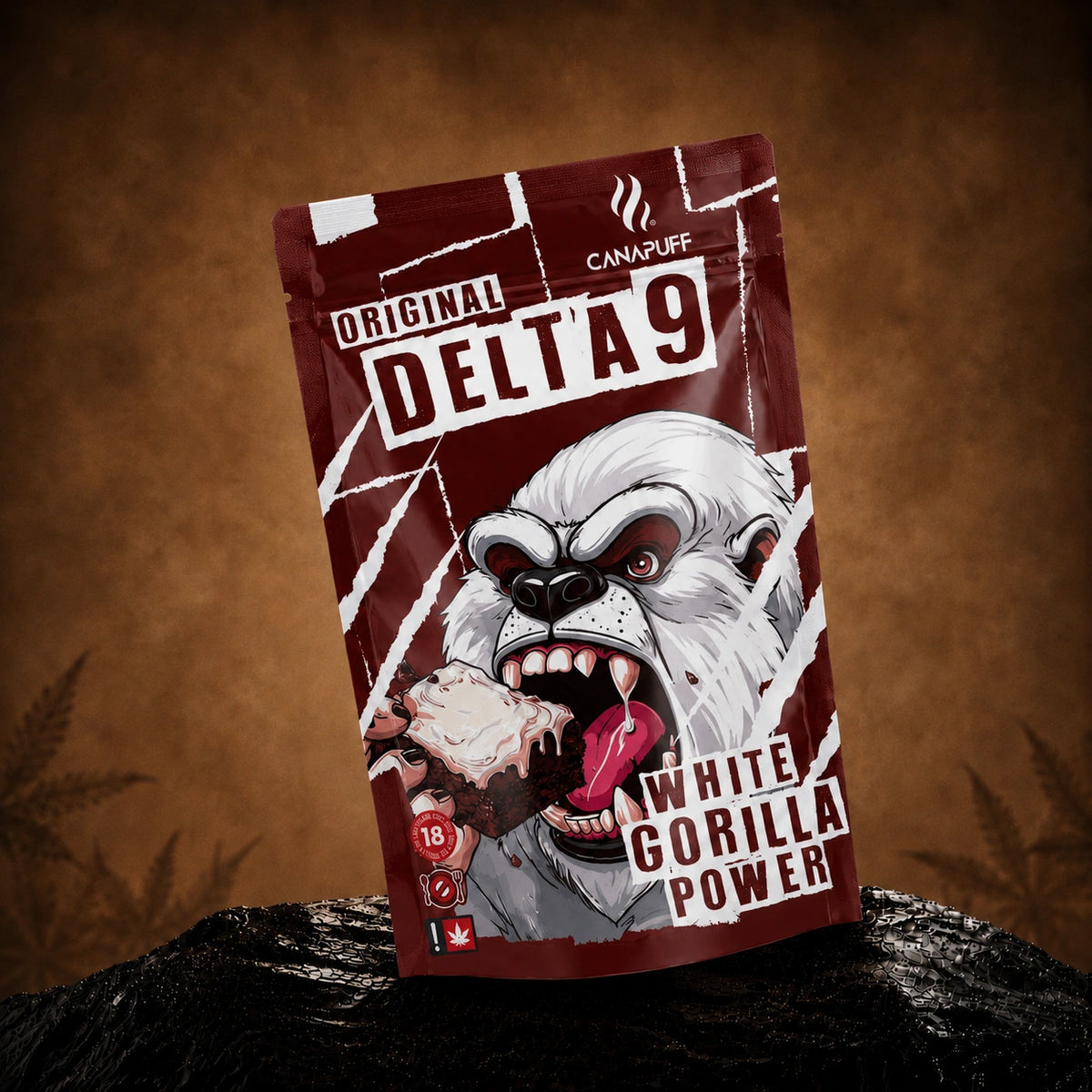 Canapuff Delta 9 White Gorilla Power – vrecko s Delta-9 THC brownie z konope