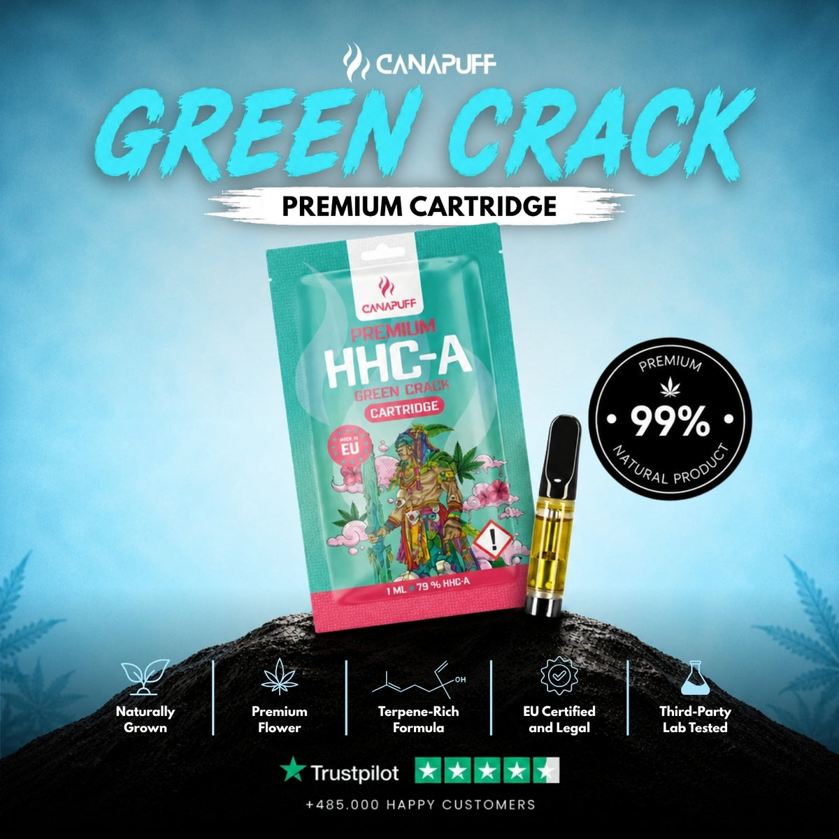 HHC-A Kazeta Green Crack 79% – vape kazeta, fotka 2