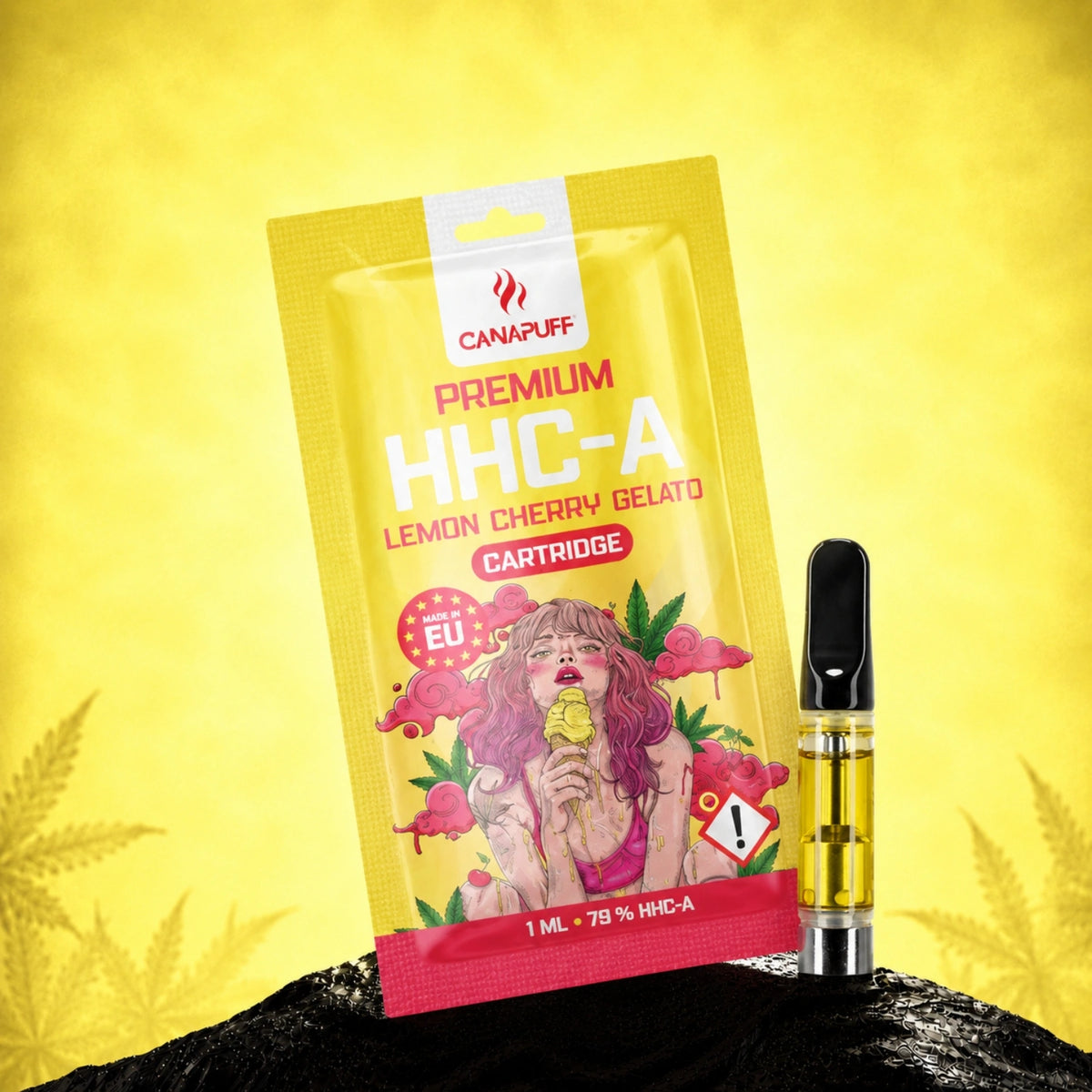 Canapuff HHC-A Lemon Cherry Gelato kazeta, 1ml, 79%, s balením a vape perom