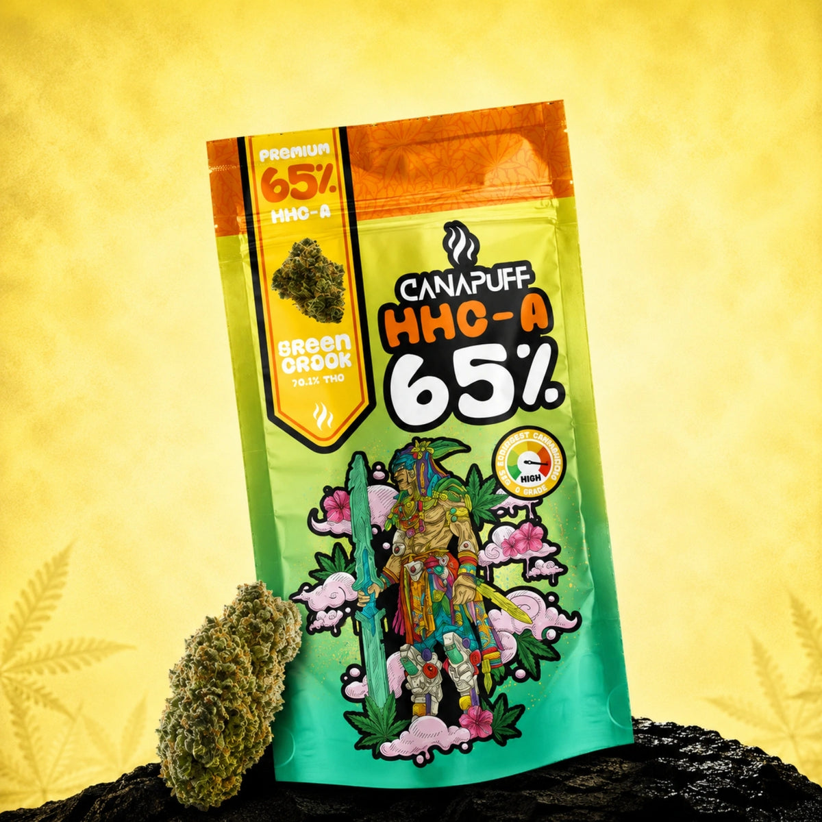 Canapuff HHC-A Green Crack kvety vrecko, sila 65%, obsah THC 10.1g