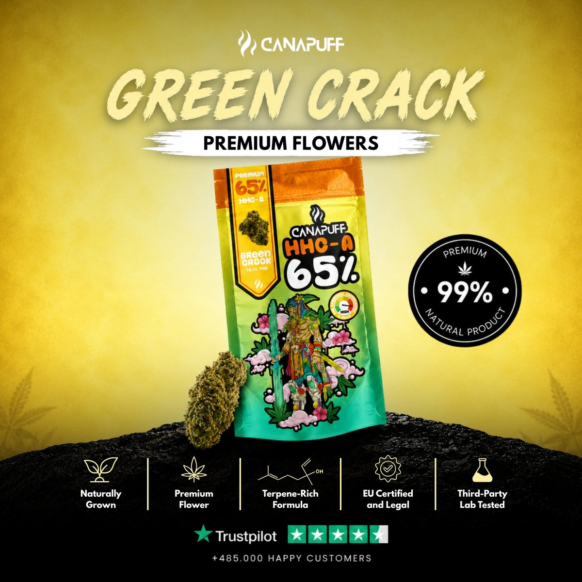 HHC-A Kvety Green Crack 65% – kvety, foto 2