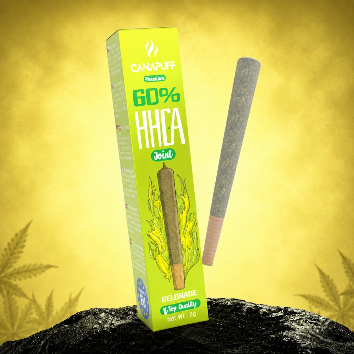 Canapuff HHC-A Joint Gelonade 60% 2g s balením a vystaveným jointom