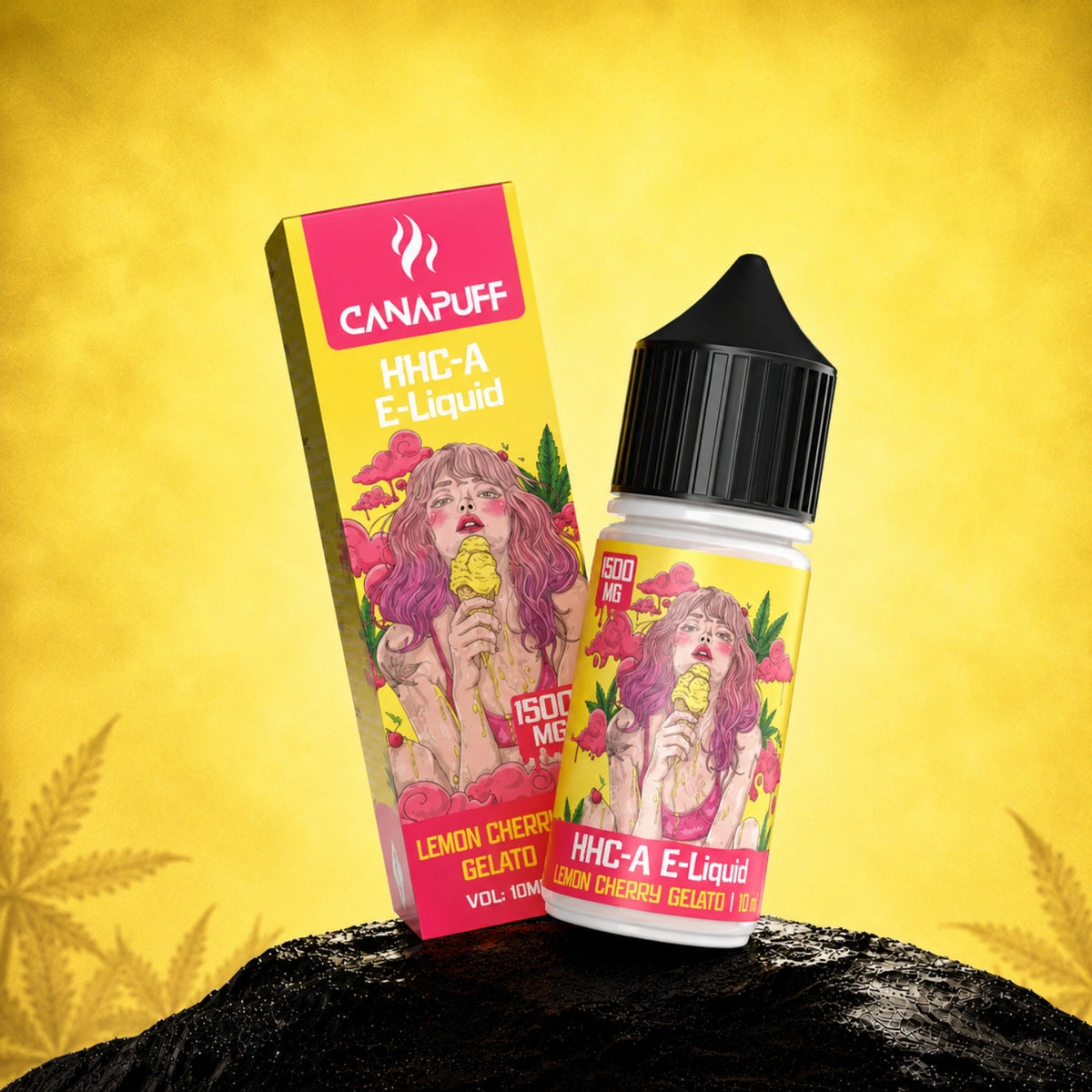 Canapuff HHC-A E-Liquid Lemon Cherry Gelato 1500mg, 10ml fľaštička s krabičkou