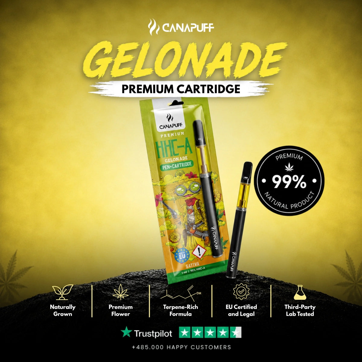 HHC-A Pen+Kazeta Gelonade 95% – vape pero s kazetou, foto 2