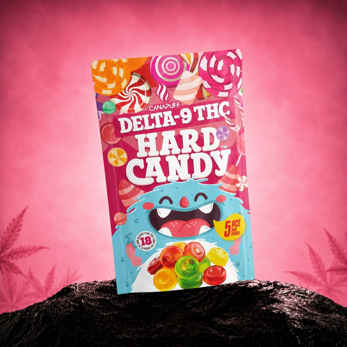 Canapuff Delta-9 THC hard candy, balenie 5 kusov