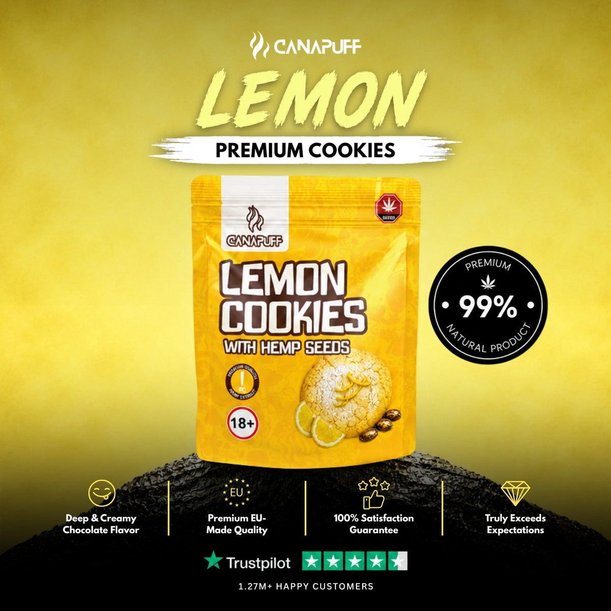 Citrónové cookies s konopnými semienkami – cookies, foto 2