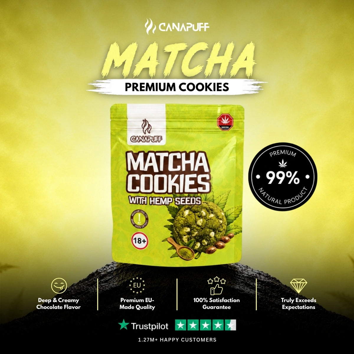 Matcha Cookies s konopnými semienkami – cookies, foto 2