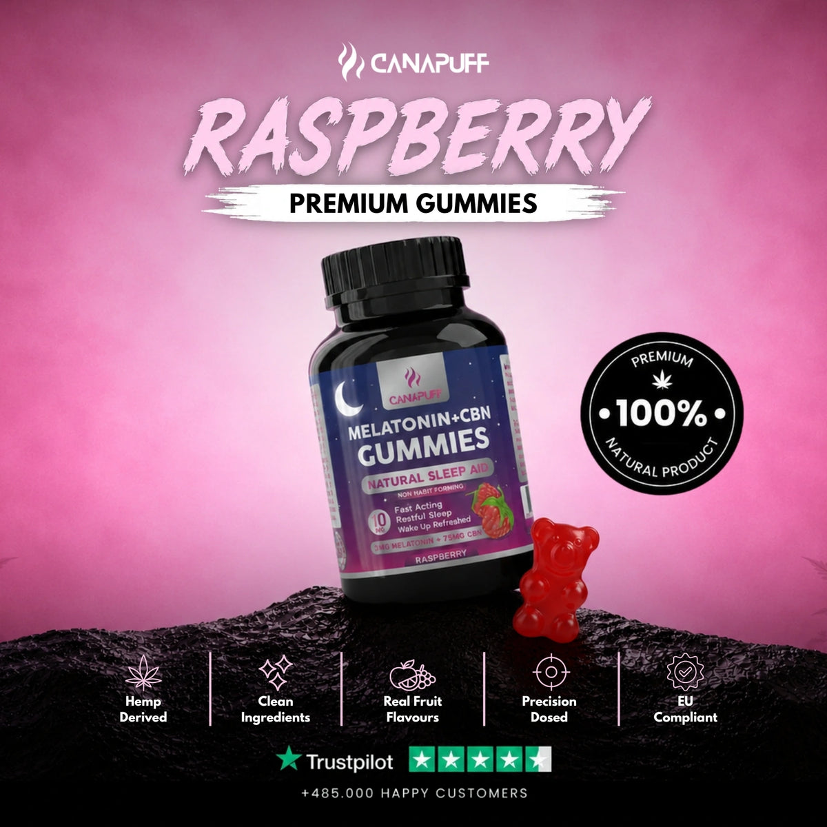 Melatonín+CBN Gumíky Raspberry – gumíky, foto 2