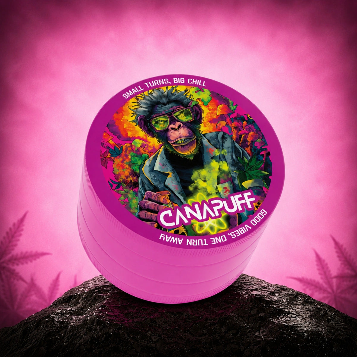 Canapuff kovový grinder Atomic Monkey