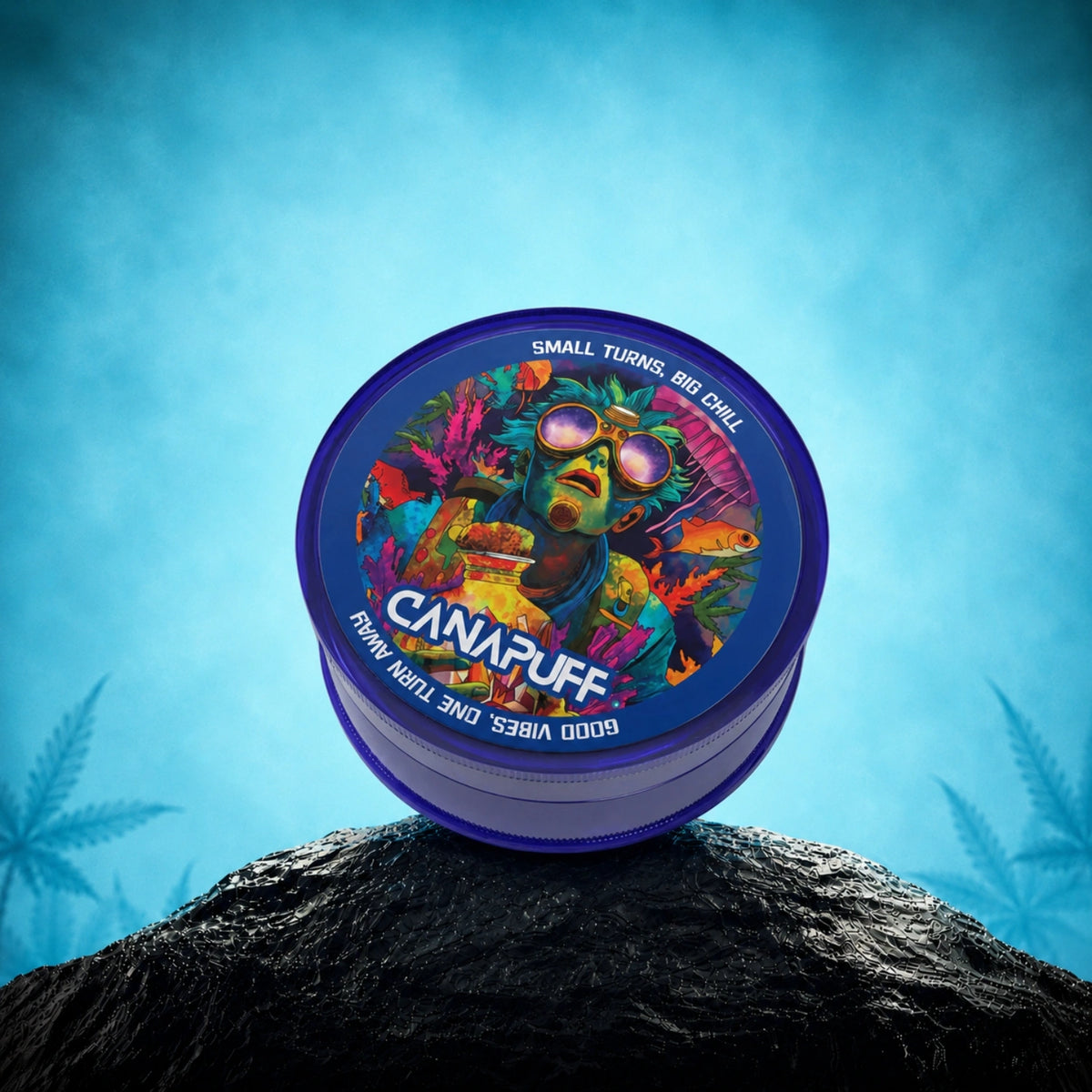 Canapuff Mini Grinder Deep, grinder na byliny s farebnou grafikou