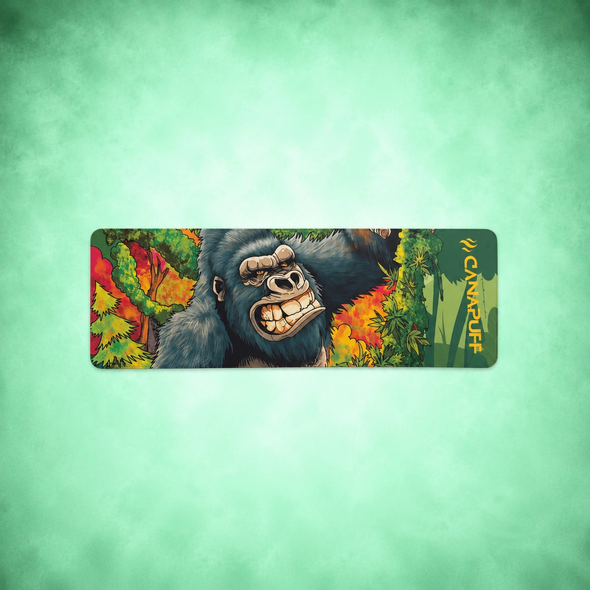 Canapuff Jungle Gorilla podložka pod myš so živou kresbou gorily a kvetov