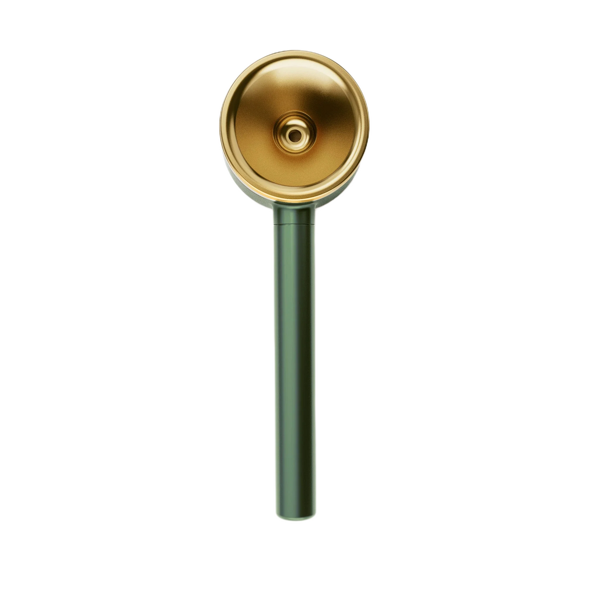Canapuff Vessel Pipe v smaragdovej farbe so zlatistou miskou a zelenou stopkou