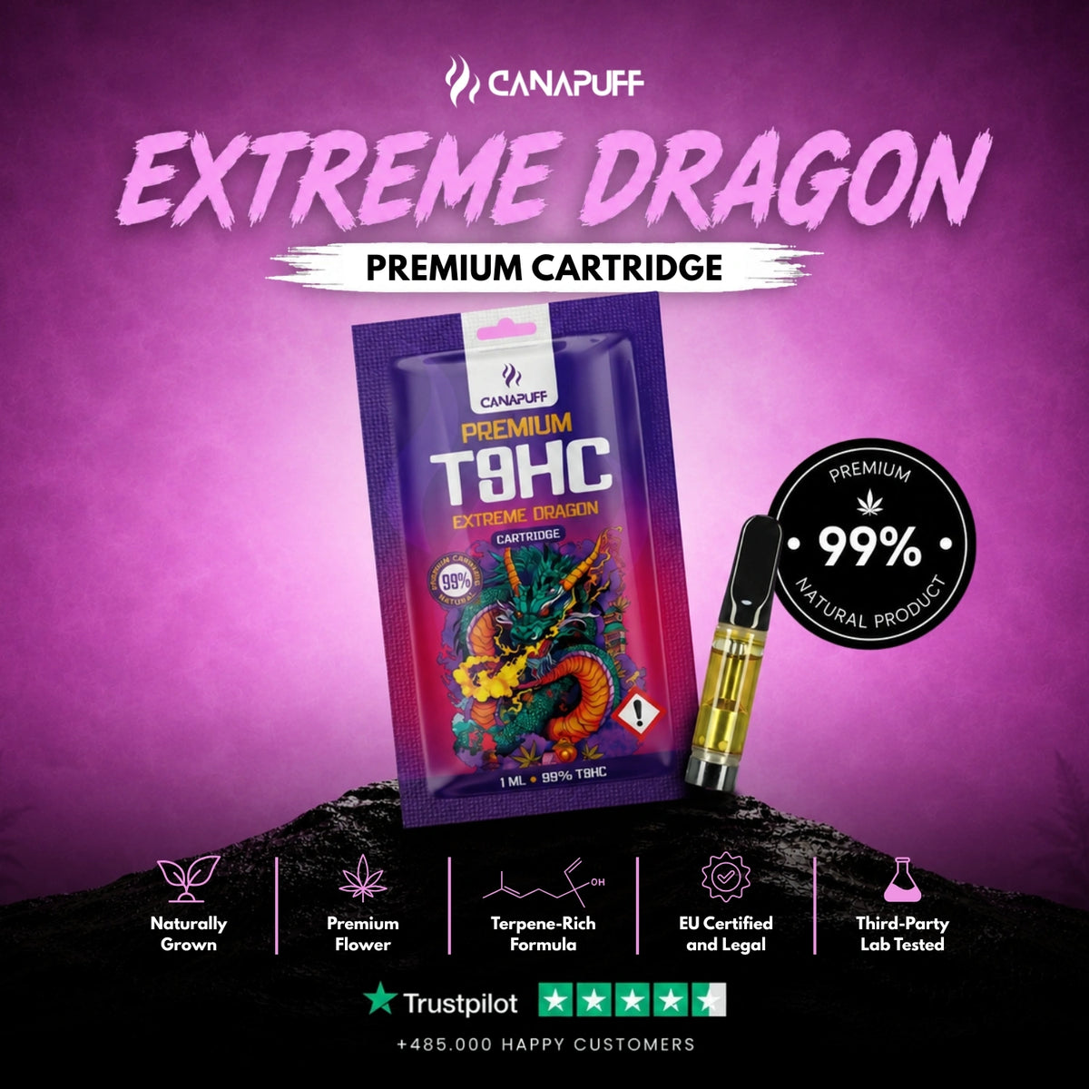T8HC Kazeta Extreme Dragon 99% – vape kazeta, fotka 2