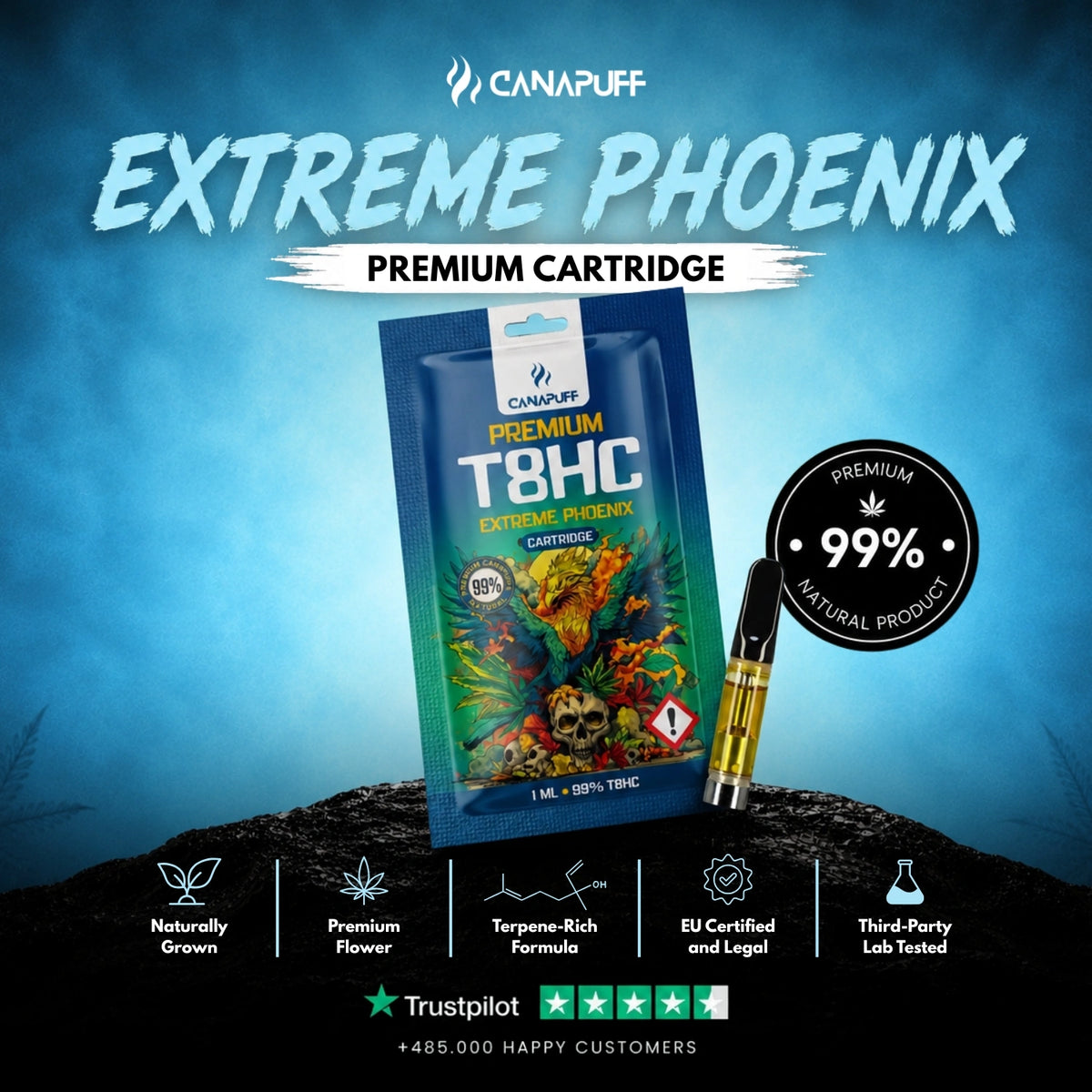 T8HC Kazeta Extreme Phoenix 99% – vape kazeta, foto 2