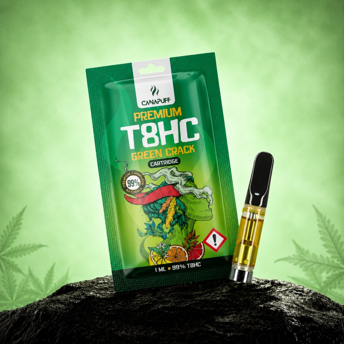 Canapuff T8HC Green Crack kazeta, 99%, 1 ml