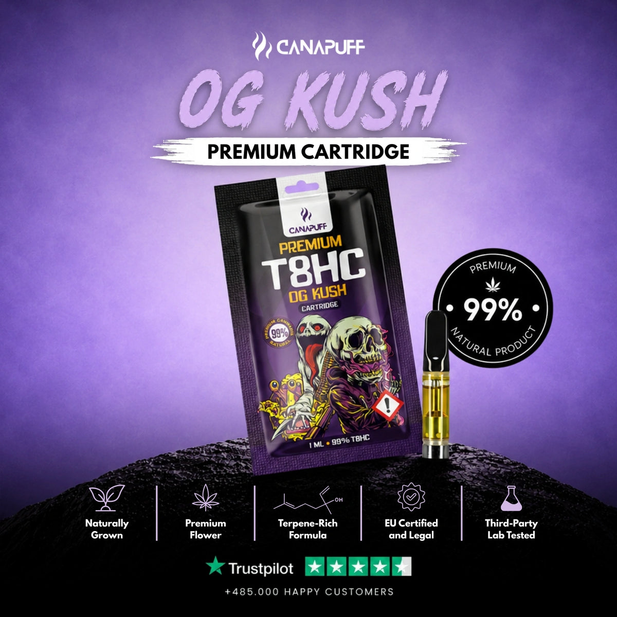 T8HC Kazeta OG Kush 99% – vape kazeta, foto 2