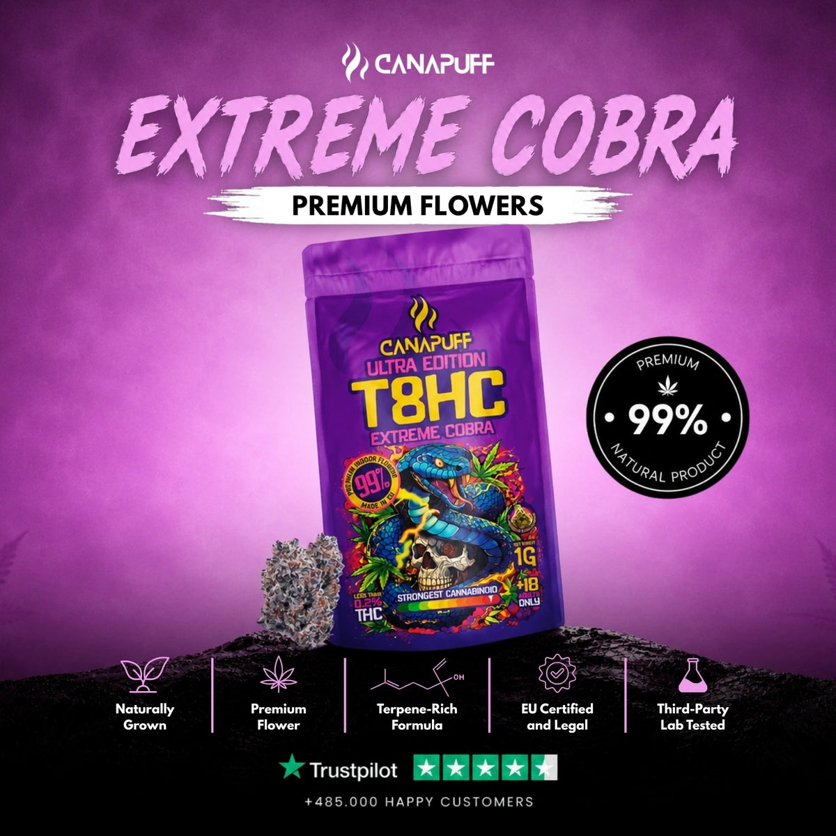 T8HC Kvety Extreme Cobra 99% – kvetové puky, foto 2