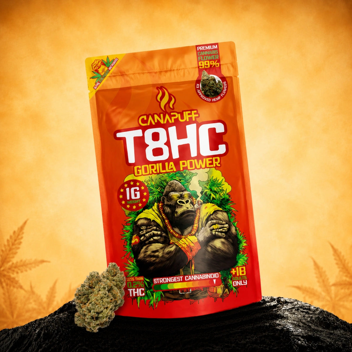 Canapuff T8HC Kvety Gorilla Power 99% vrecúško kanabisových kvetov z konope