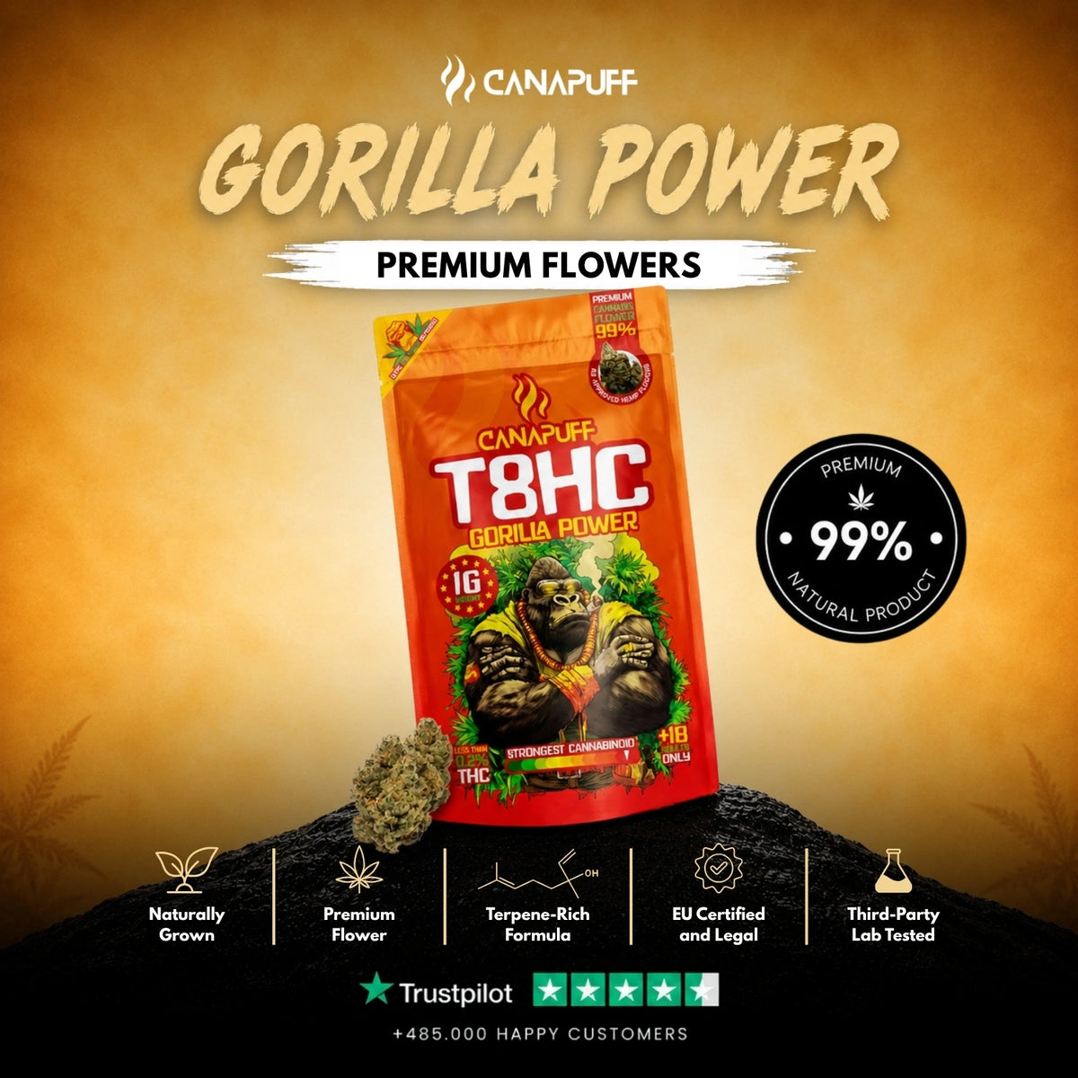 T8HC Kvety Gorilla Power 99% – kvetové palice, foto 2