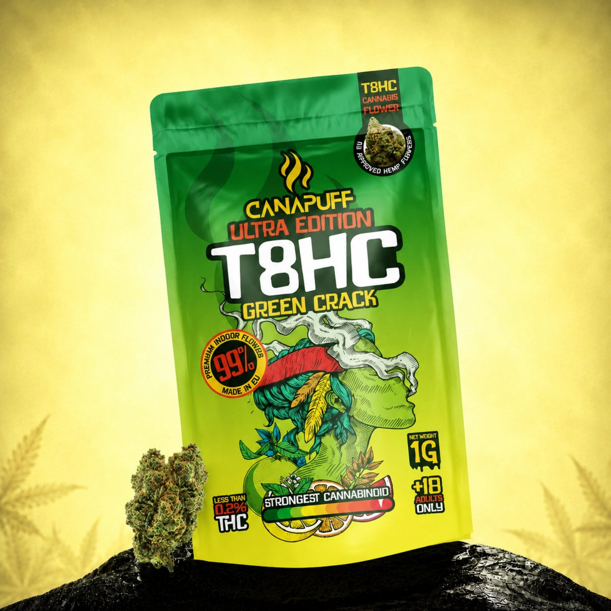 Canapuff T8HC Green Crack Ultra Edition kvety, vrecko 1g
