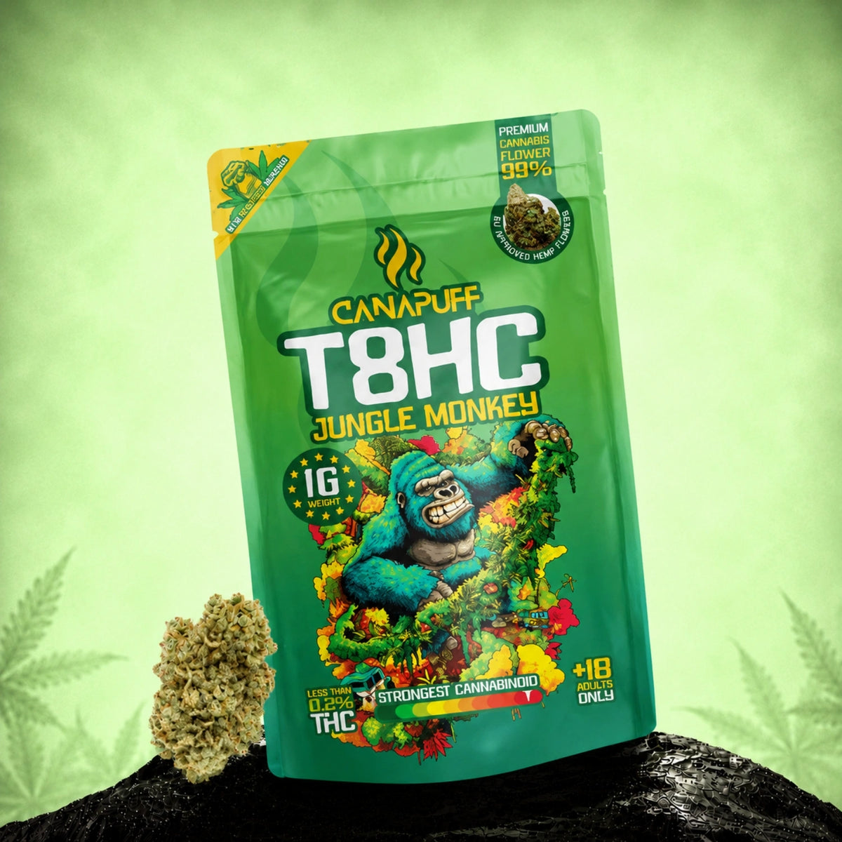 Canapuff T8HC Jungle Monkey kvety, 1g vrecko, sila kanabinoidov 99%