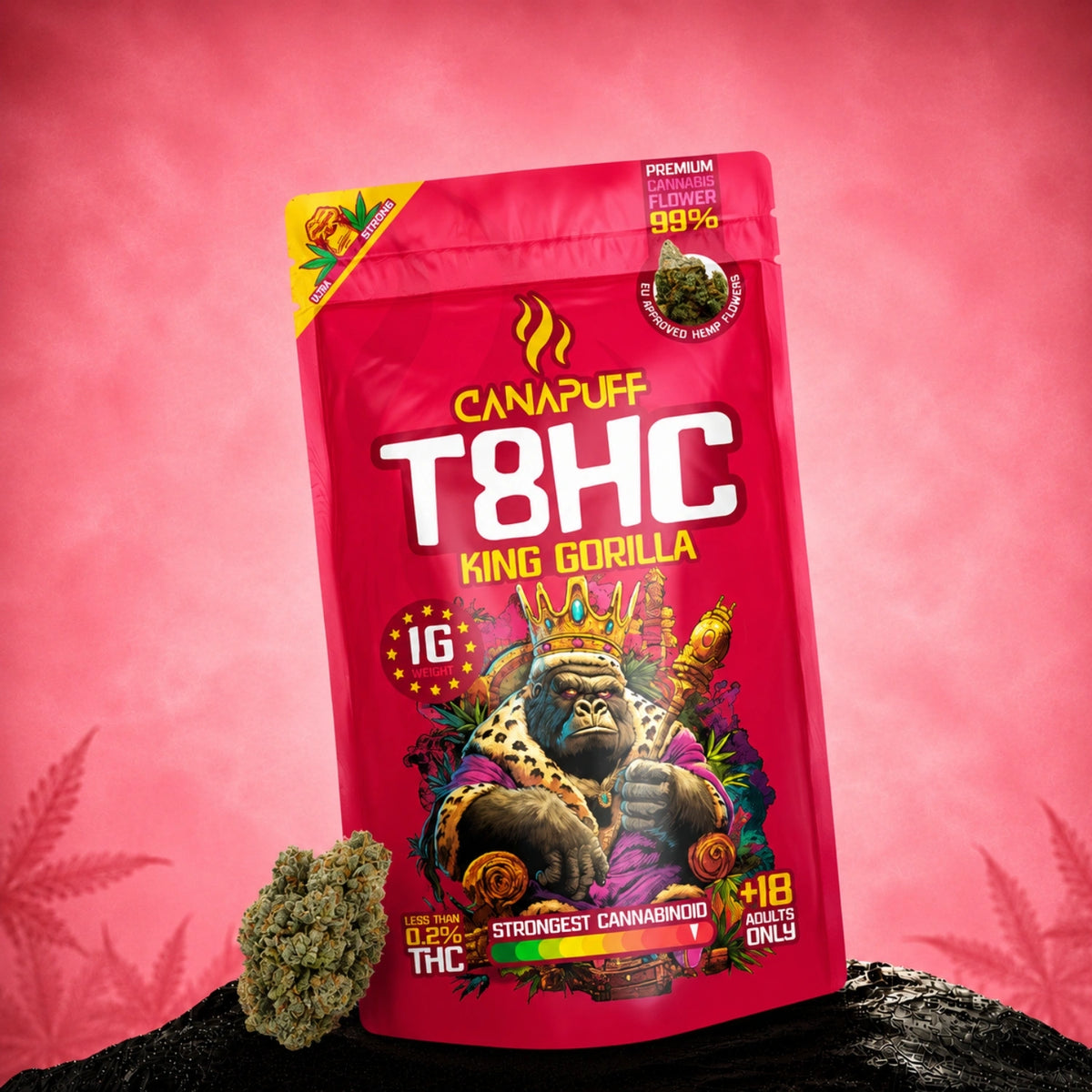 Canapuff T8HC kvety King Gorilla 99%, vrecko cannabis kvetov