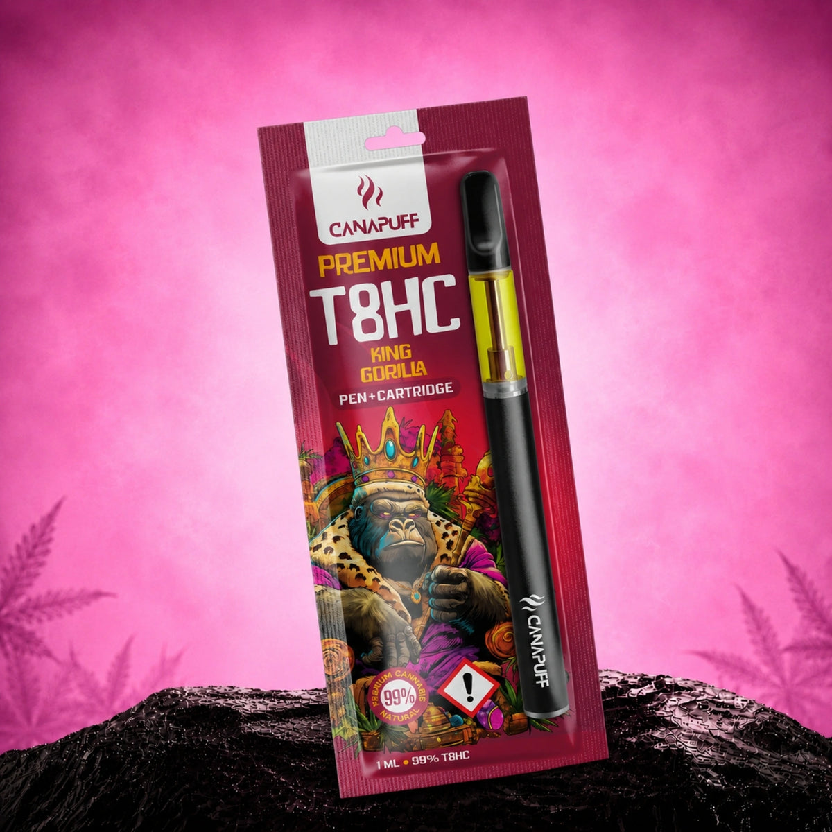 Canapuff T8HC Pen+Kazeta King Gorilla 99%, 1 ml jednorazové vape pero